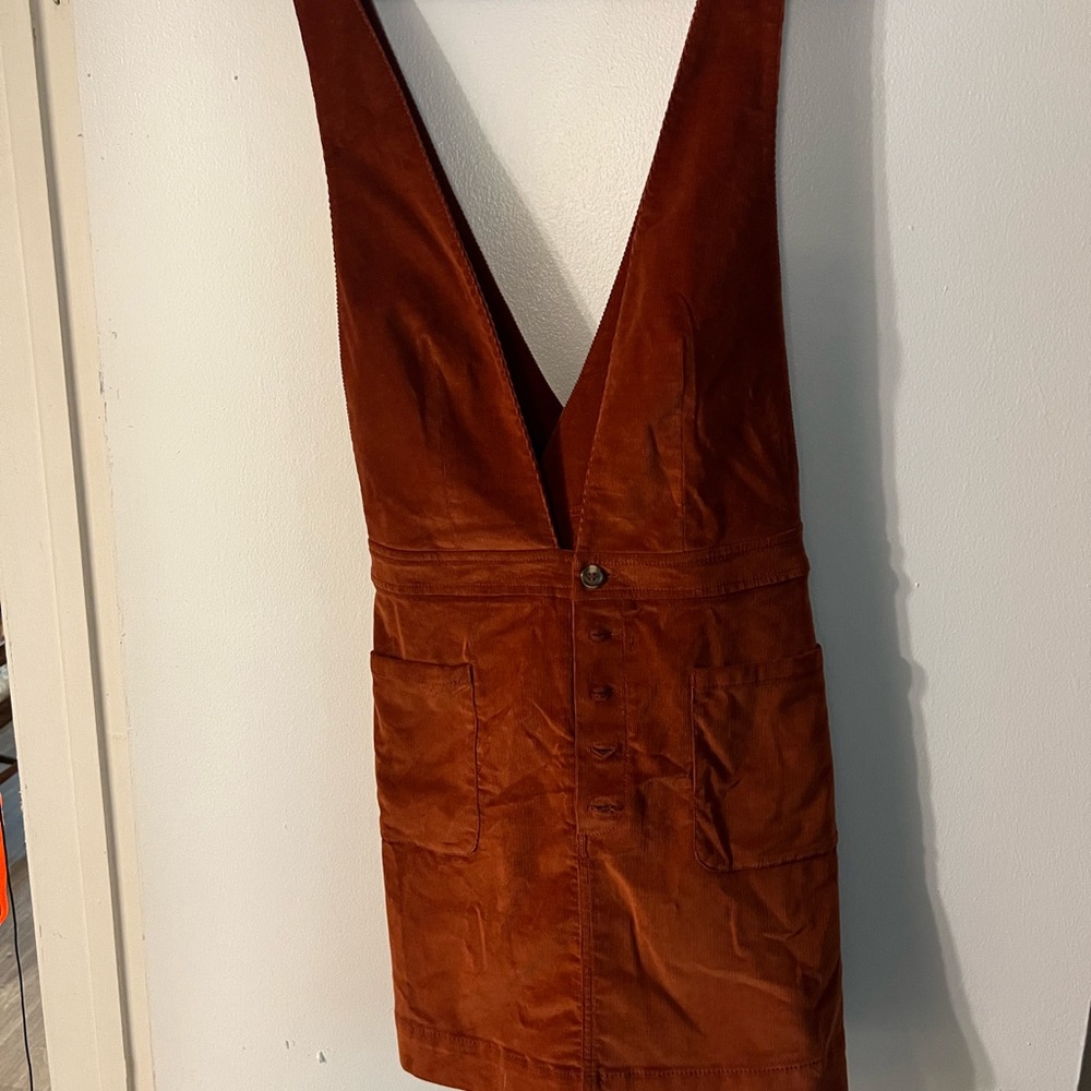 Free People corduroy mini overall dress